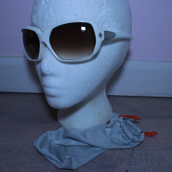 Von Zipper Dynasty White Acetate Rectangle Wrap Unisex Sunglasses